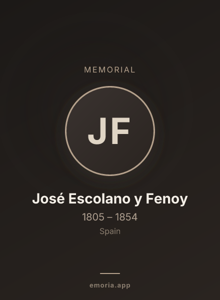 Memorial portrait of José Escolano y Fenoy