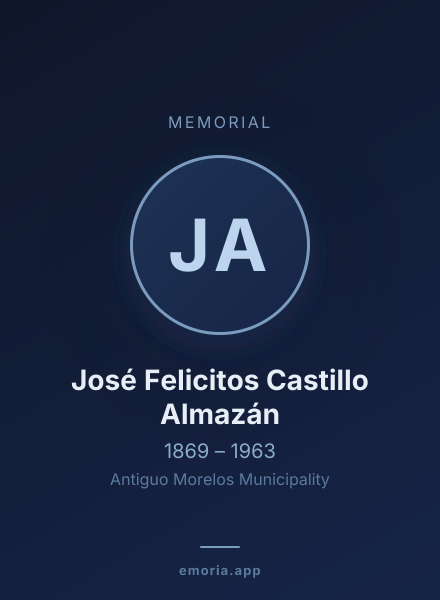 Memorial portrait of José Felicitos Castillo Almazán
