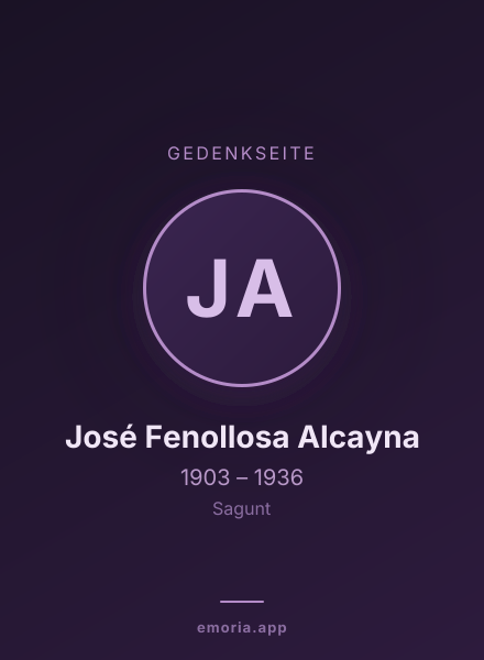 Gedenkportrait von José Fenollosa Alcayna