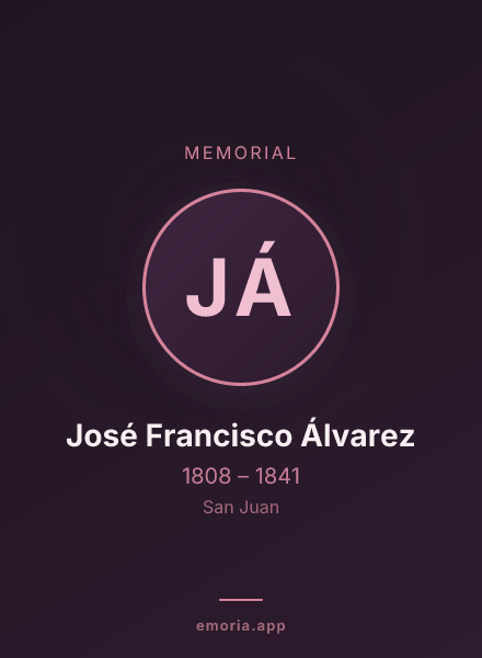 Memorial portrait of José Francisco Álvarez