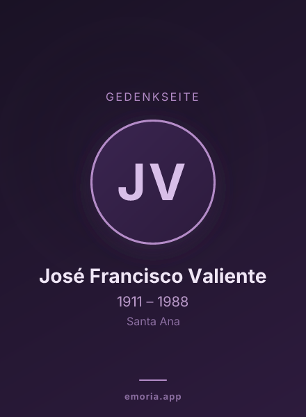 Gedenkportrait von José Francisco Valiente