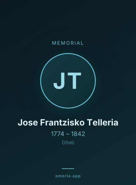 Memorial portrait of Jose Frantzisko Telleria