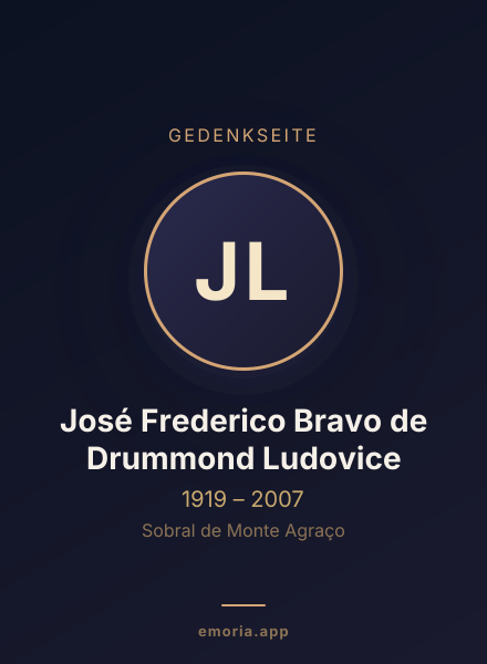 Gedenkportrait von José Frederico Bravo de Drummond Ludovice