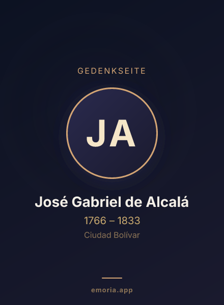 Gedenkportrait von José Gabriel de Alcalá