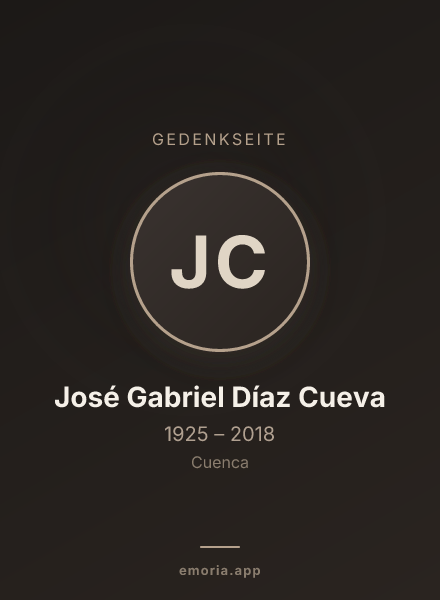 Gedenkportrait von José Gabriel Díaz Cueva