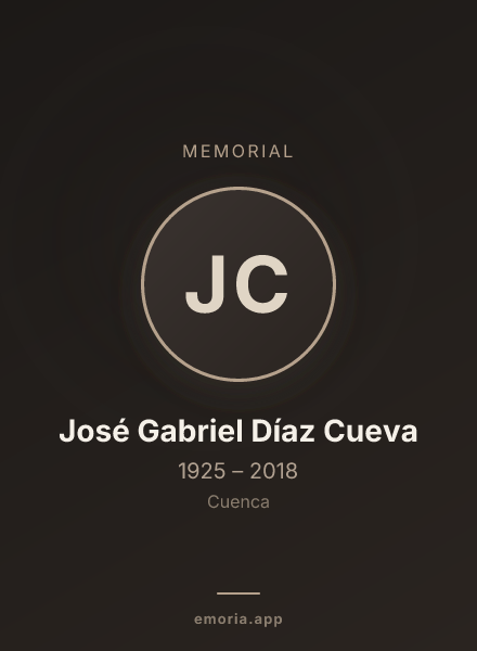 Memorial portrait of José Gabriel Díaz Cueva
