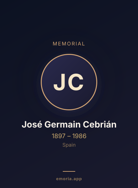 Memorial portrait of José Germain Cebrián