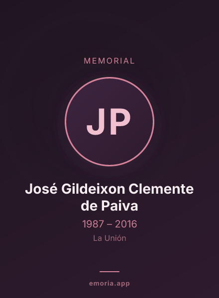 Memorial portrait of José Gildeixon Clemente de Paiva