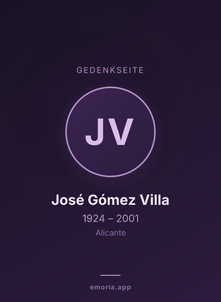 Gedenkportrait von José Gómez Villa