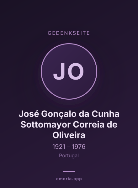 Gedenkportrait von José Gonçalo da Cunha Sottomayor Correia de Oliveira