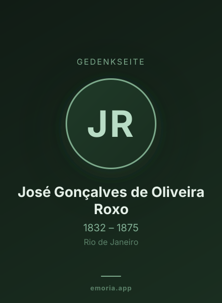 Gedenkportrait von José Gonçalves de Oliveira Roxo