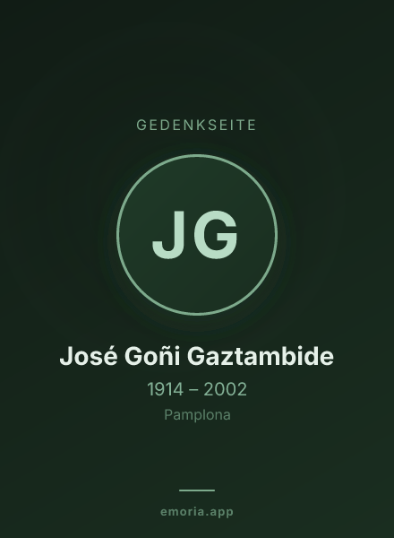 Gedenkportrait von José Goñi Gaztambide