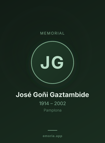 Memorial portrait of José Goñi Gaztambide
