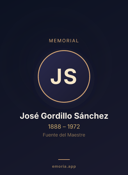 Memorial portrait of José Gordillo Sánchez