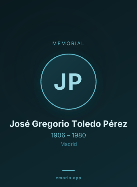Memorial portrait of José Gregorio Toledo Pérez