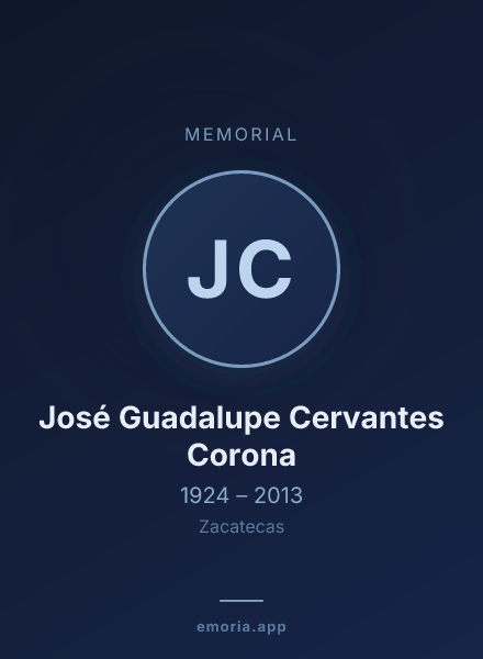 Memorial portrait of José Guadalupe Cervantes Corona