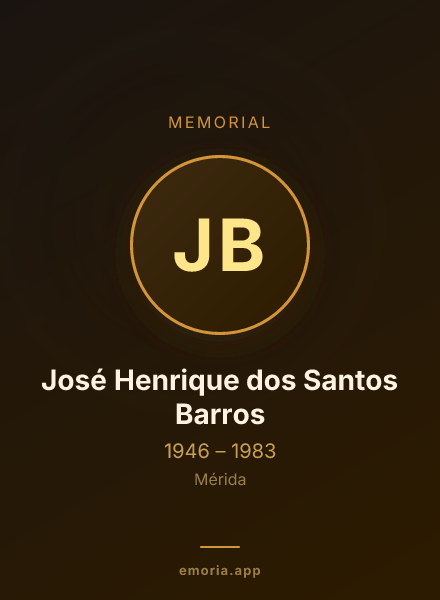 Memorial portrait of José Henrique dos Santos Barros