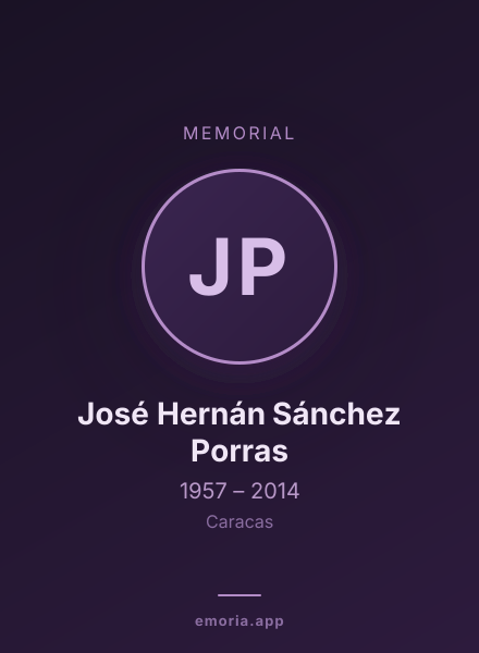 Memorial portrait of José Hernán Sánchez Porras