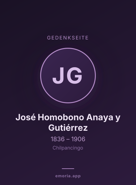 Gedenkportrait von José Homobono Anaya y Gutiérrez