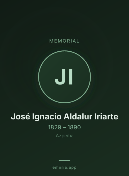 Memorial portrait of José Ignacio Aldalur Iriarte
