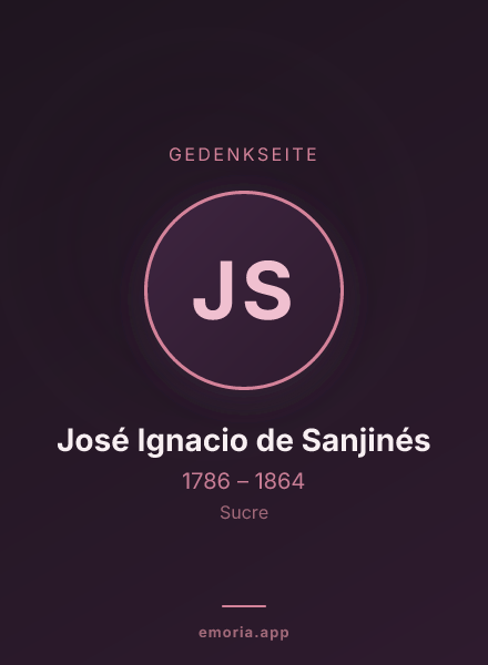Gedenkportrait von José Ignacio de Sanjinés
