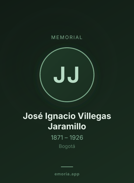Memorial portrait of José Ignacio Villegas Jaramillo