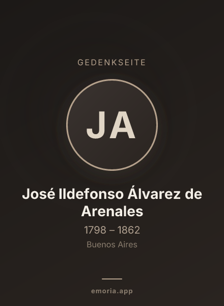 Gedenkportrait von José Ildefonso Álvarez de Arenales