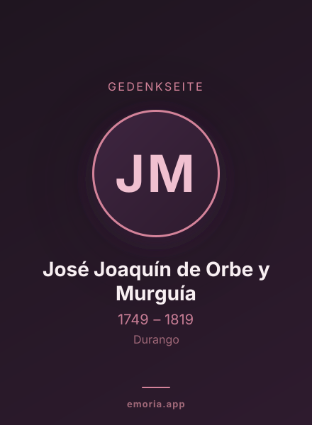 Gedenkportrait von José Joaquín de Orbe y Murguía