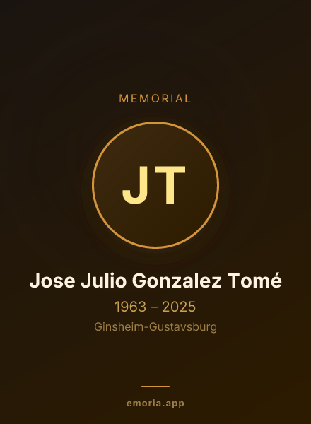 Memorial portrait of Jose Julio Gonzalez Tomé