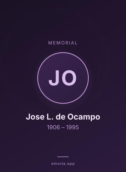 Memorial portrait of Jose L. de Ocampo