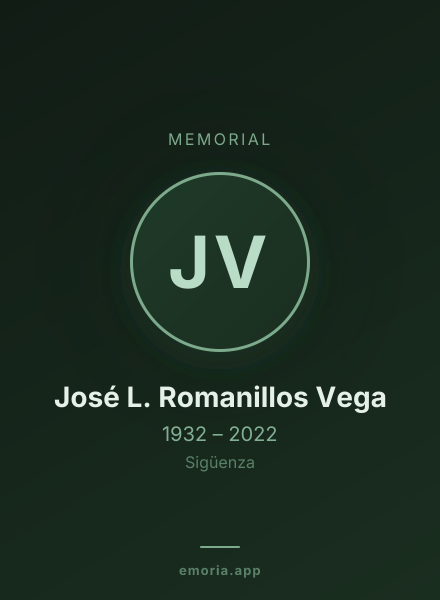 Memorial portrait of José L. Romanillos Vega