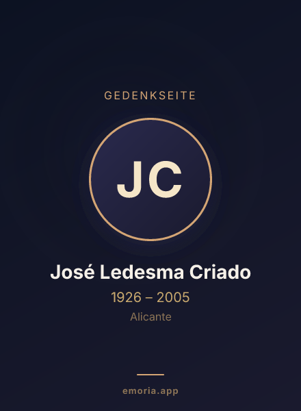 Gedenkportrait von José Ledesma Criado