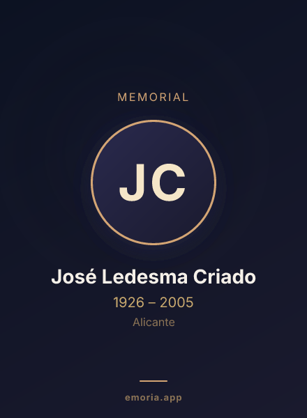Memorial portrait of José Ledesma Criado