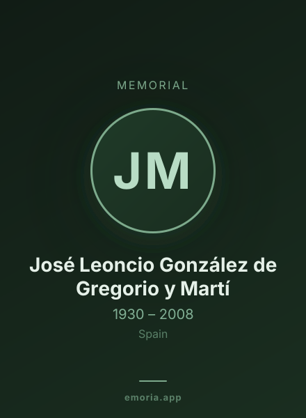 Memorial portrait of José Leoncio González de Gregorio y Martí