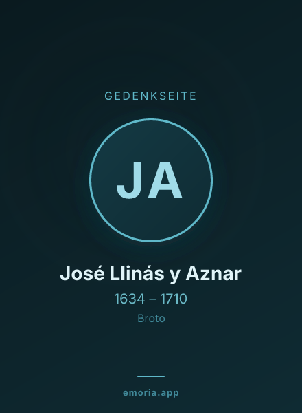 Gedenkportrait von José Llinás y Aznar