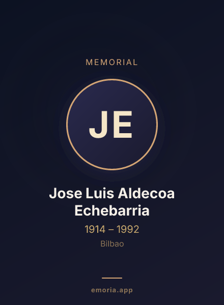 Memorial portrait of Jose Luis Aldecoa Echebarria