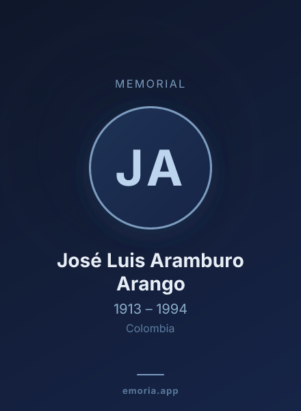 Memorial portrait of José Luis Aramburo Arango