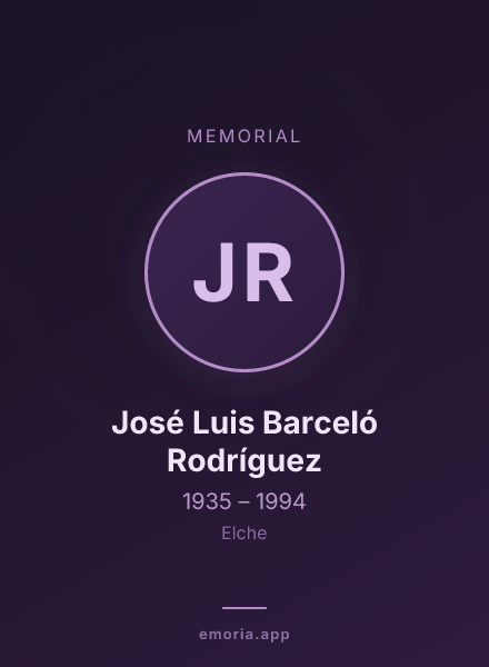 Memorial portrait of José Luis Barceló Rodríguez