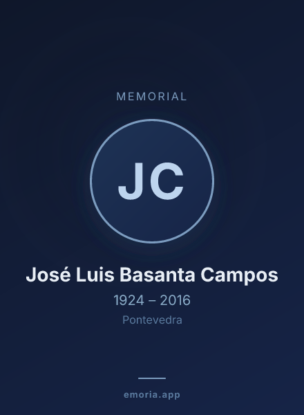 Memorial portrait of José Luis Basanta Campos