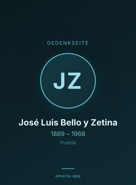 Gedenkportrait von José Luis Bello y Zetina