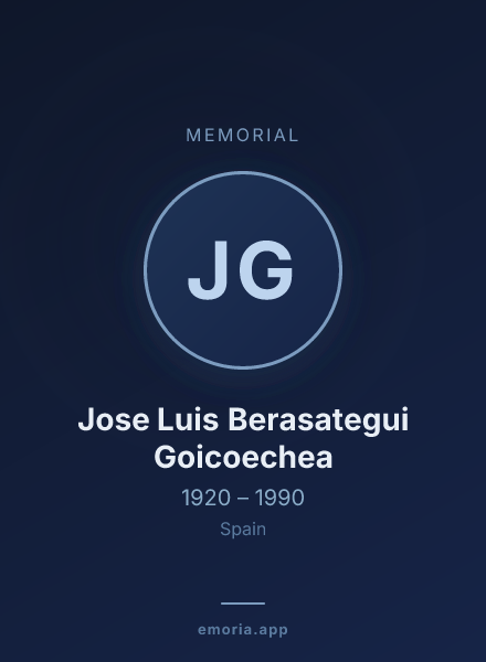 Memorial portrait of Jose Luis Berasategui Goicoechea