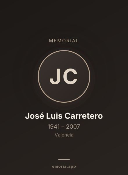 Memorial portrait of José Luis Carretero
