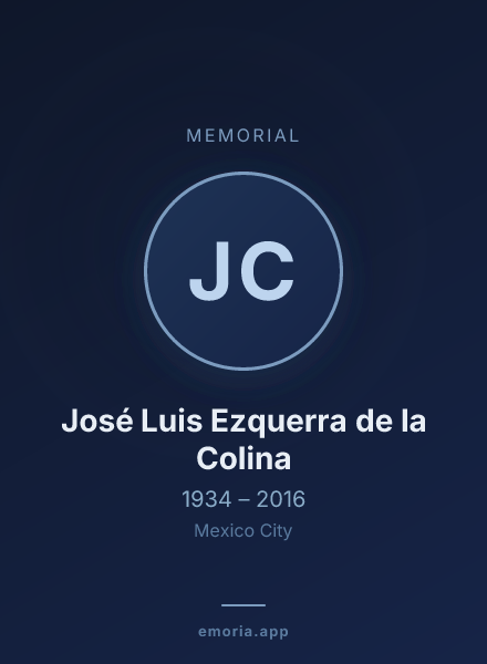Memorial portrait of José Luis Ezquerra de la Colina