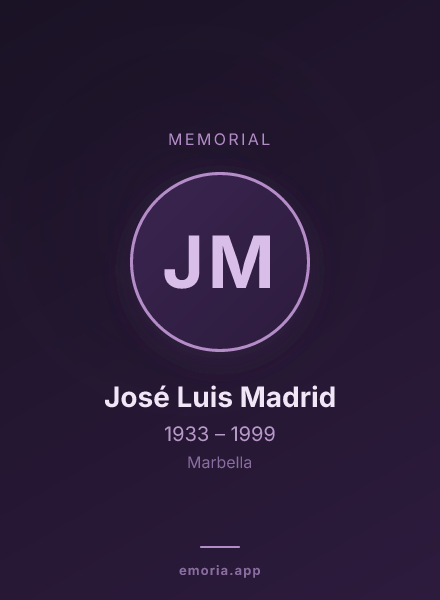 Memorial portrait of José Luis Madrid