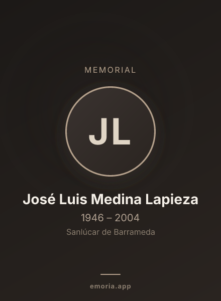 Memorial portrait of José Luis Medina Lapieza
