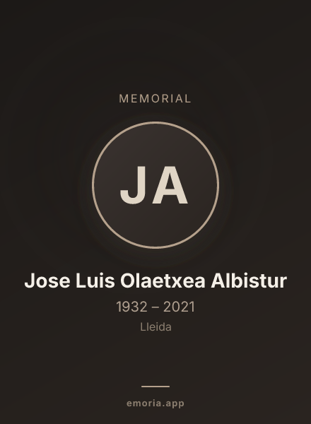 Memorial portrait of Jose Luis Olaetxea Albistur