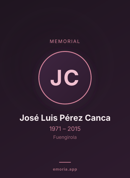 Memorial portrait of José Luis Pérez Canca