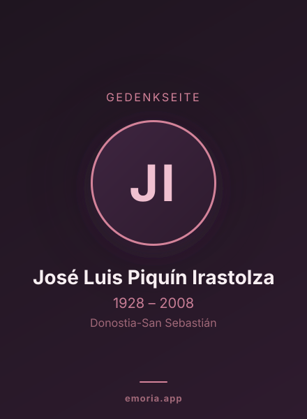 Gedenkportrait von José Luis Piquín Irastolza