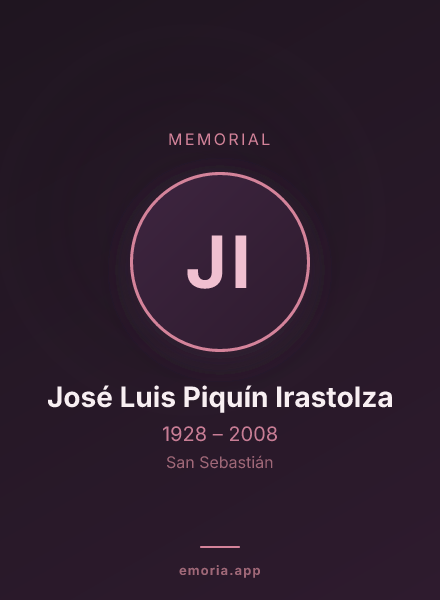 Memorial portrait of José Luis Piquín Irastolza
