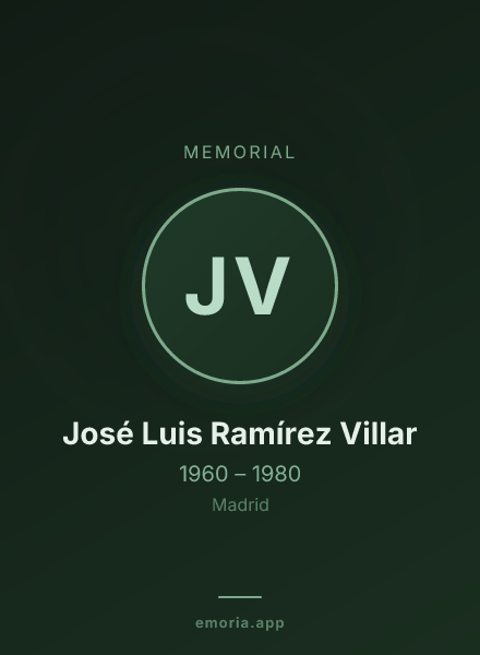 Memorial portrait of José Luis Ramírez Villar